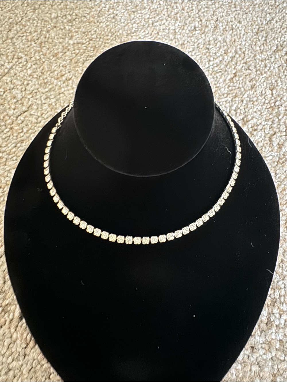 Classic Silver-Tone Tennis Necklace in Sparkling Clear Stones